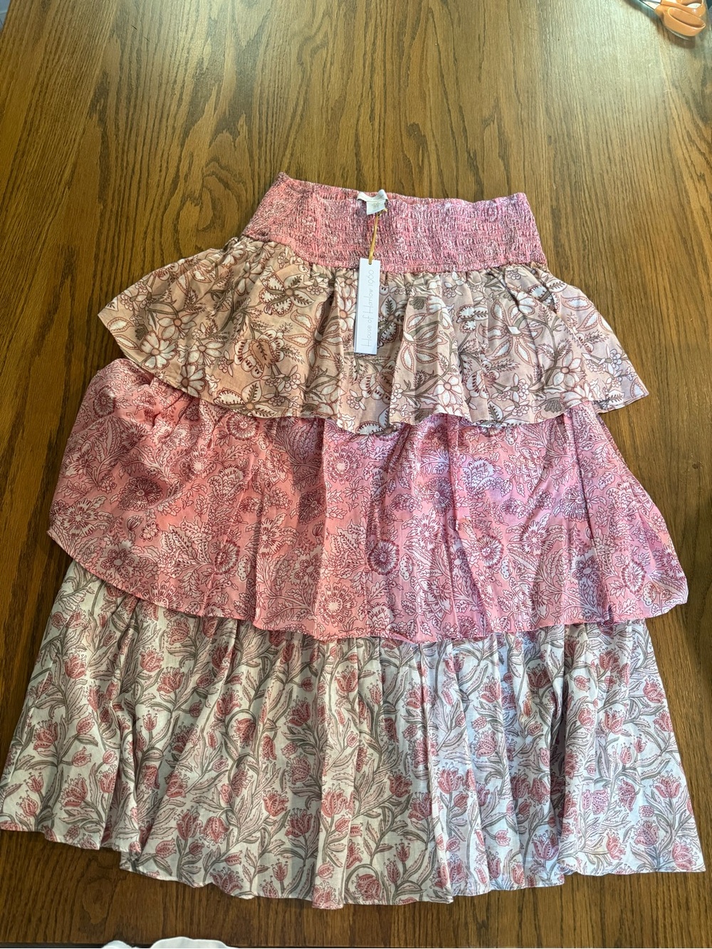 House of Harlow 1960 Pink Tiered Floral Maxi Skirt